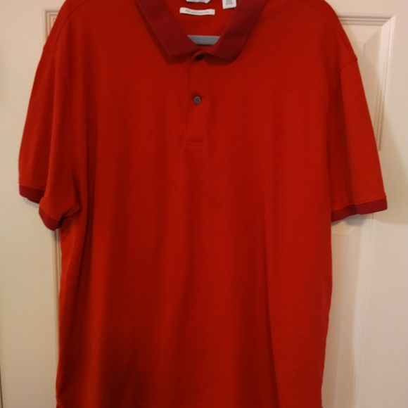Calvin Klein The Liquid Touch Polo Red Short Sleeve Shirt Men's sz XXL. - Picture 3 of 7